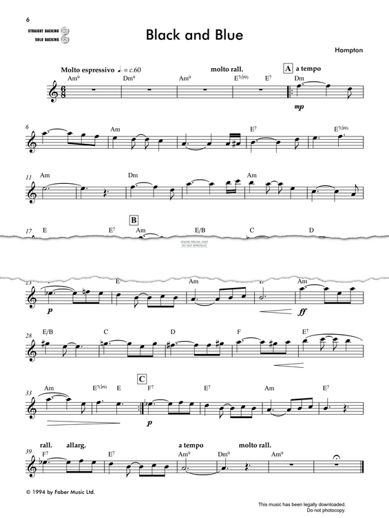 Product gallery: Page 1 of 1 Black And Blue, Andy Hampton