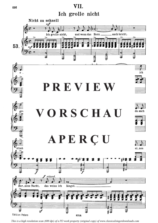 gallery: Ich grolle nicht, Op.48 No.7 , , (Gesang mittel + Klavier)