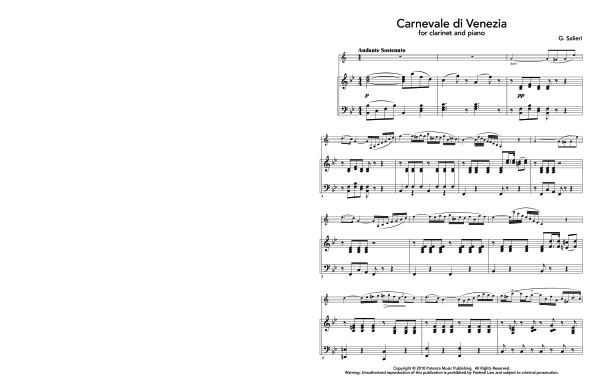 Product gallery: Page 1 of 11 Carnevale di Venezia, , (clarinet in Bb and piano)
