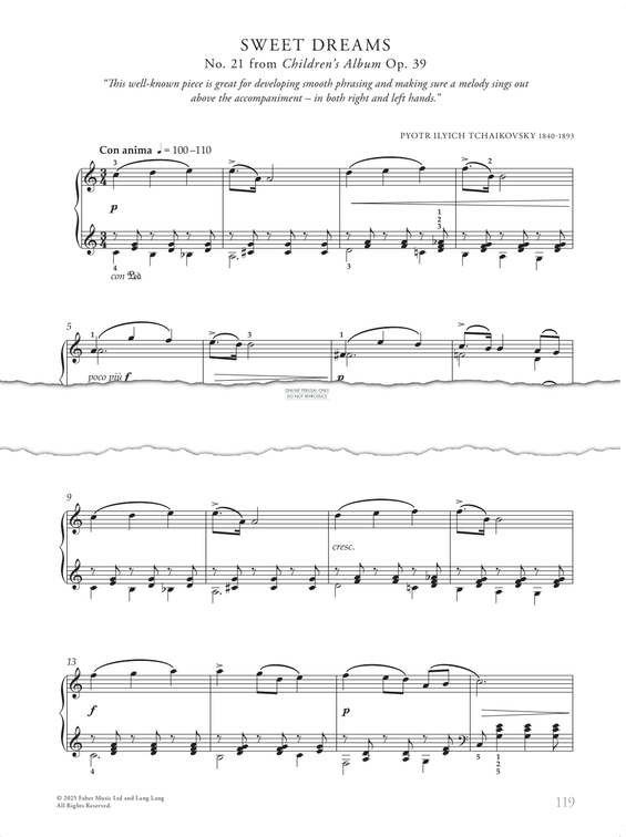 Produktgalerie: Seite 1 von 1 Sweet Dreams (from ‘Album for the Young’) (Op. 39 No.21), Pyotr Ilyich Tchaikovsky, Klavier