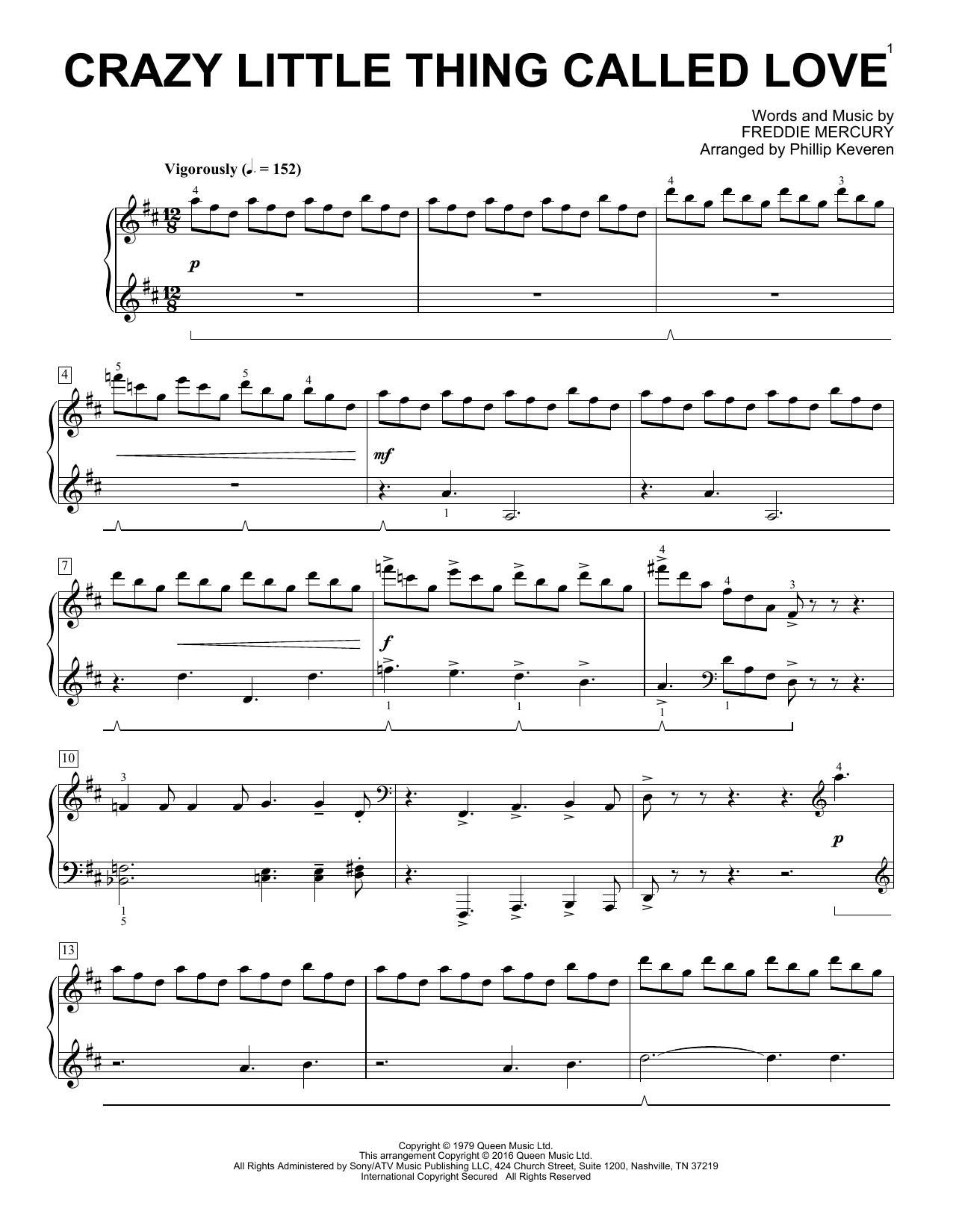 Product gallery: Page 1 of 1 Crazy Little Thing Called Love [Classical version] (arr. Phillip Keveren), Queen