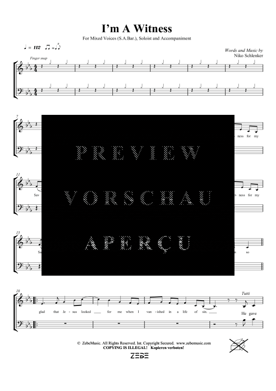 gallery: I´m a Witness, , Gemischter Chor SAM/Solo opt. und Klavier