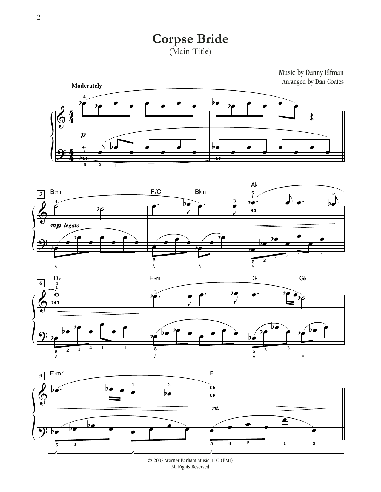Product picture to: Corpse Bride (Main Title) (arr. Dan Coates)