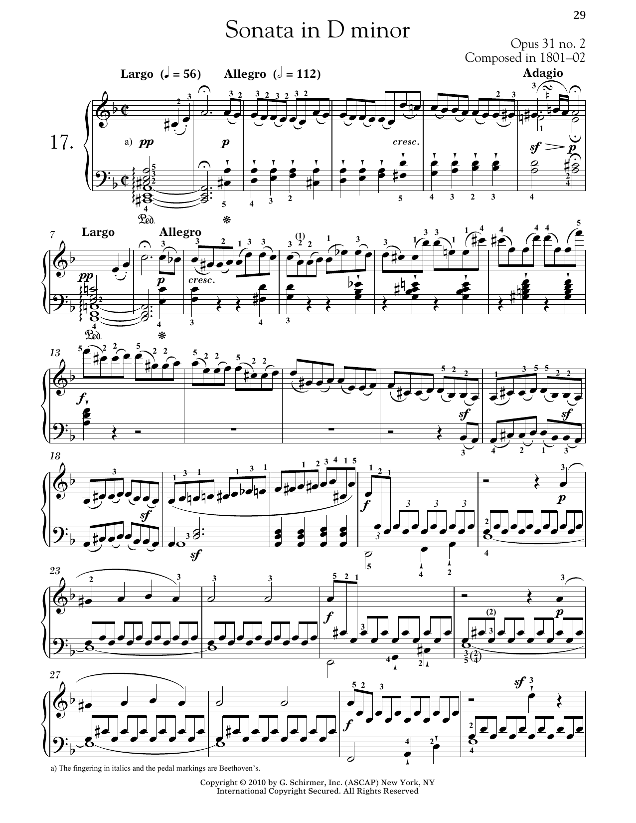 Product gallery: Page 1 of 1 Piano Sonata No. 17 In D Minor, Op. 31, No. 2 "Tempest", Ludwig van Beethoven