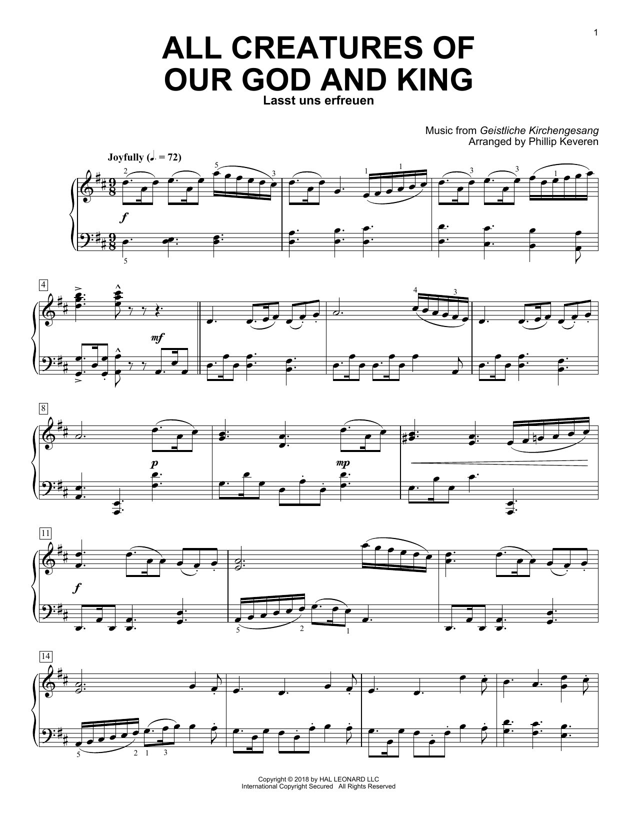 Product picture to: All Creatures Of Our God And King (arr. Phillip Keveren)