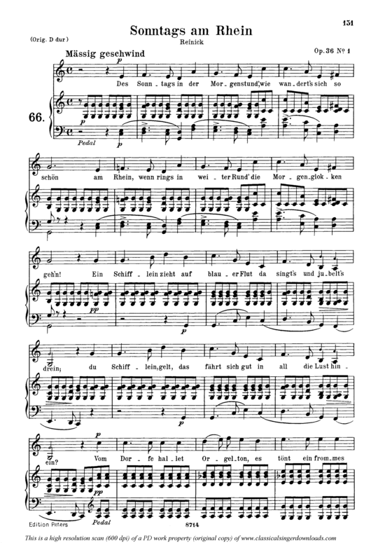 gallery: Sonntags am Rhein, Op.36 No.1 , , (Gesang mittel + Klavier)