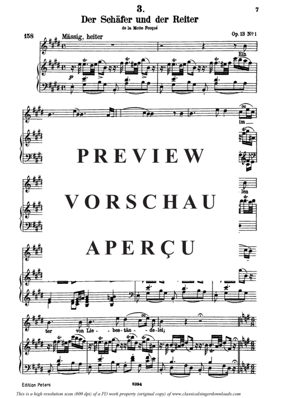 Product gallery: Page 2 of 5 Der Schäfer und der Reiter D.517, , High Voice and Piano