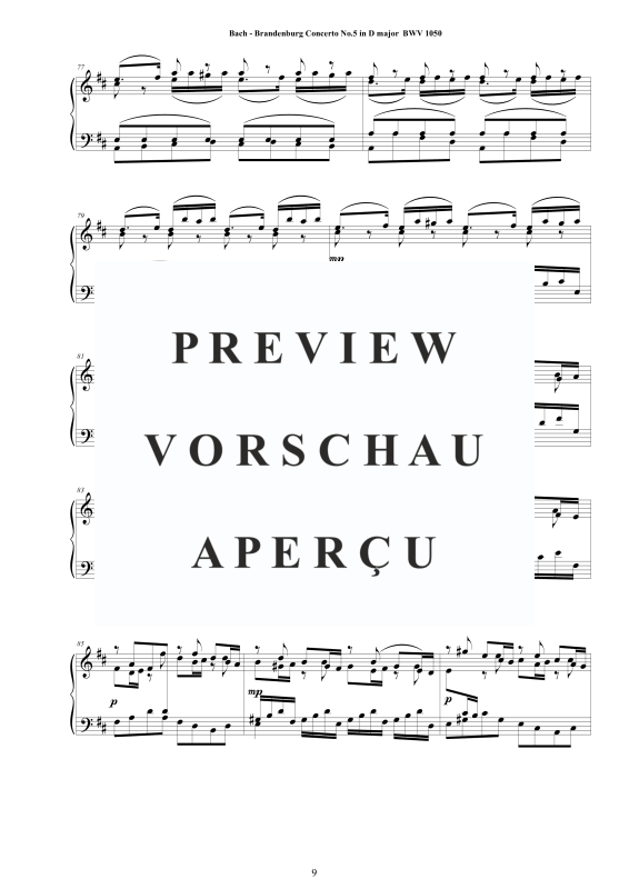 Product gallery: Page 10 of 11 Brandenburg Concerto No. 5 in D major BWV 1050, , Solo Piano
