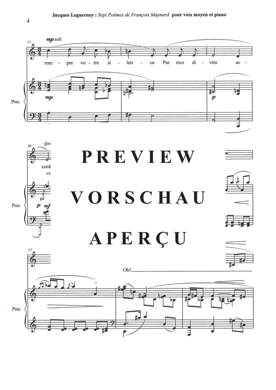 Product gallery: Page 15 of 21 Sept Poèmes de François Maynard , , (medium voice + piano)