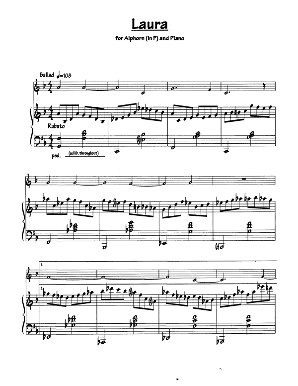 Produktgalerie: Seite 1 von 5 Laura, , Alphorn in F und Klavier