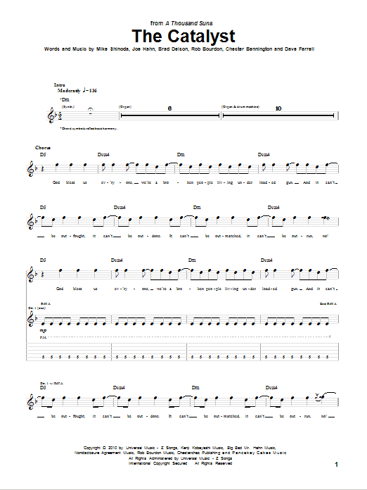 Produktgalerie: Seite 1 von 1 The Catalyst, Linkin Park, Gitarre