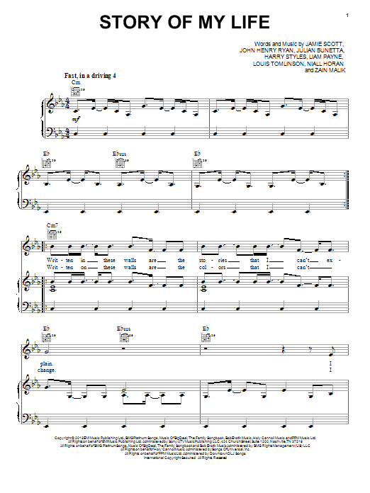 Produktgalerie: Seite 1 von 1 Story Of My Life, One Direction, Gesang, Gitarre, Klavier