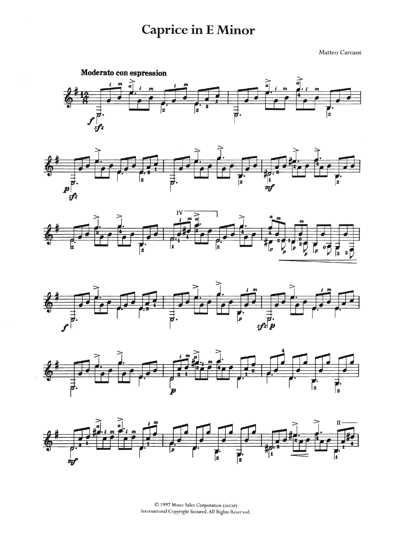 Product gallery: Page 1 of 1 Caprice In E Minor, Matteo Carcassi