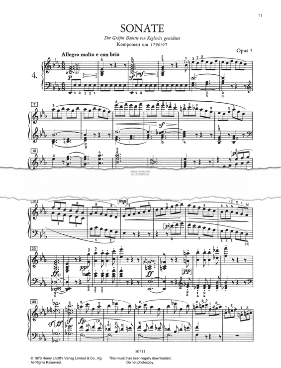 Produktbild zu: Piano Sonata No. 4 In Eb Major, Op.7