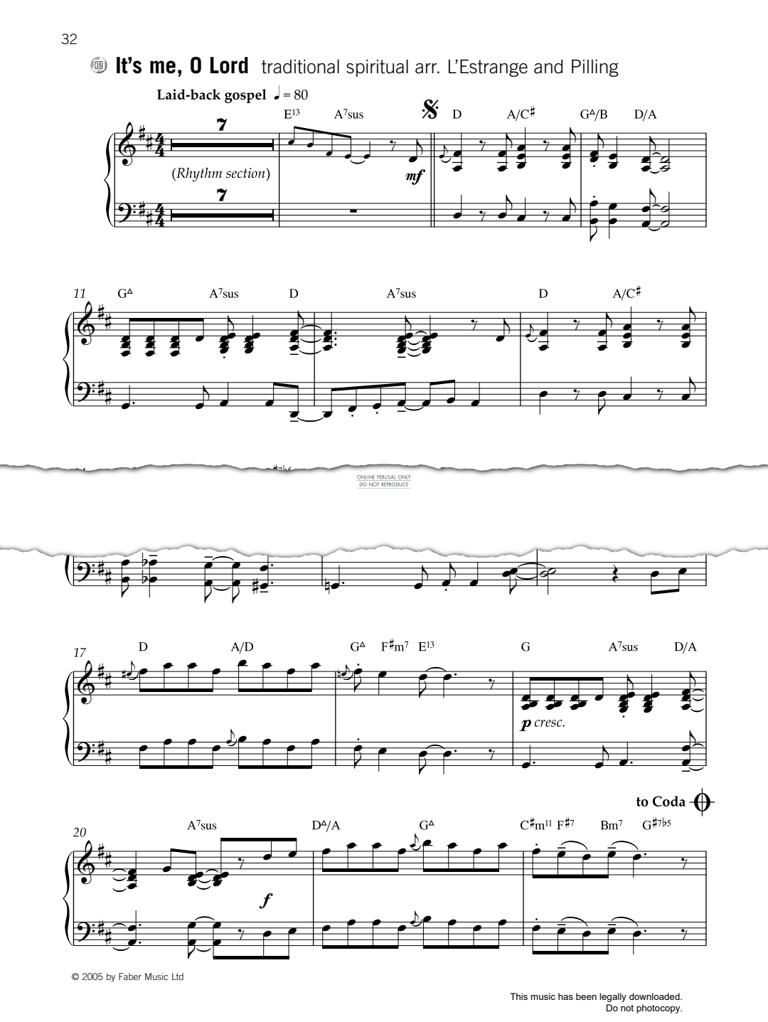 Produktgalerie: Seite 1 von 1 It's Me, O Lord, Traditional, Klavier