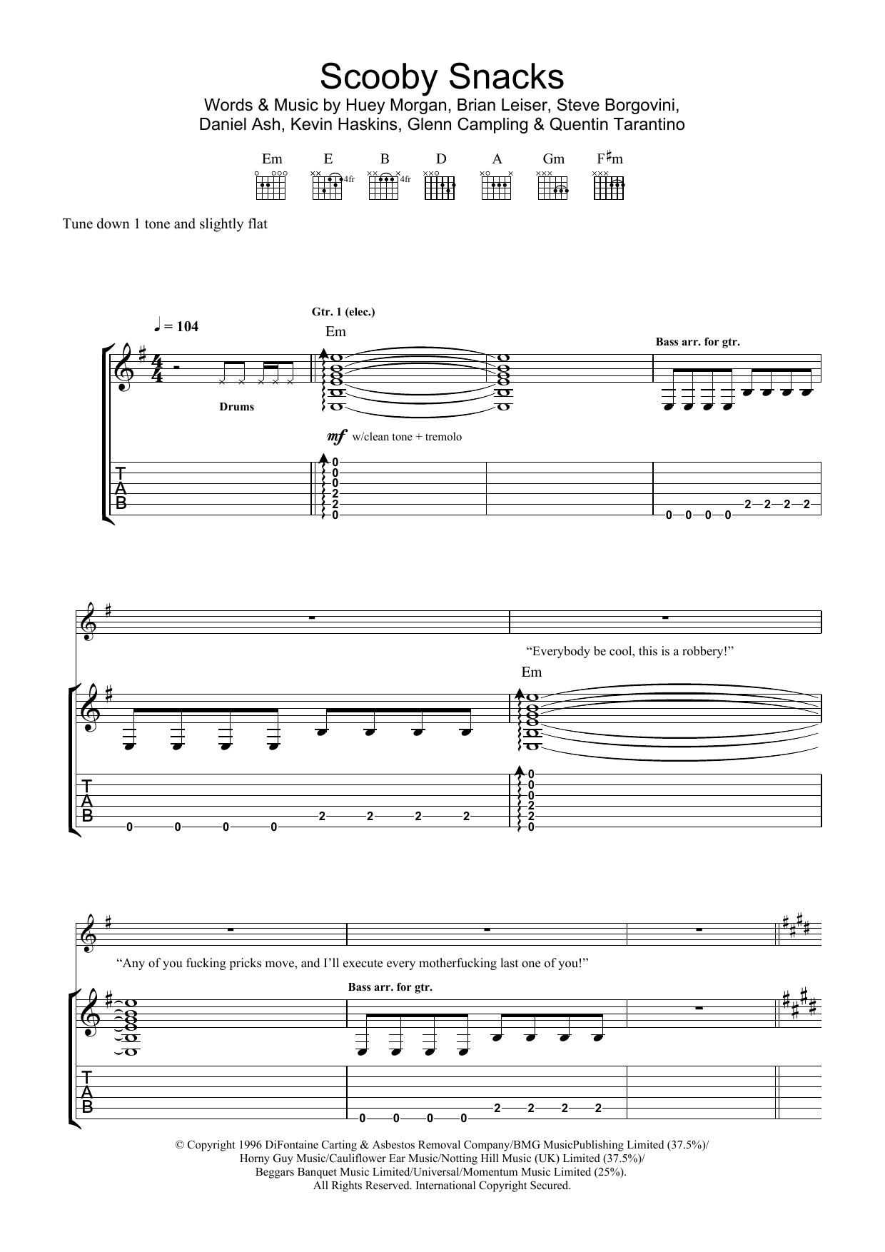 Produktgalerie: Seite 1 von 1 Scooby Snacks, The Fun Lovin' Criminals, Gitarre