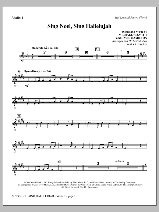 Product picture to: Sing Noel, Sing Hallelujah - Violin 1