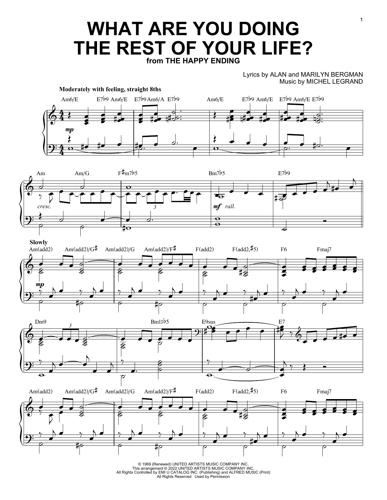 Produktbild zu: What Are You Doing The Rest Of Your Life? [Jazz version] (arr. Brent Edstrom)