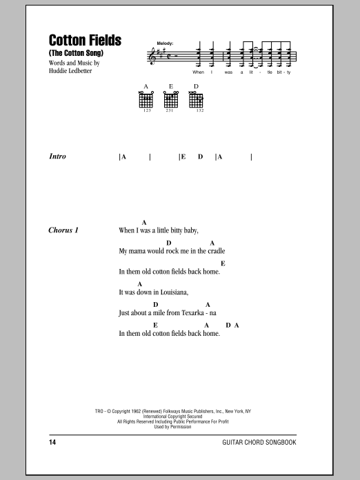 Product picture to: Cotton Fields (The Cotton Song)