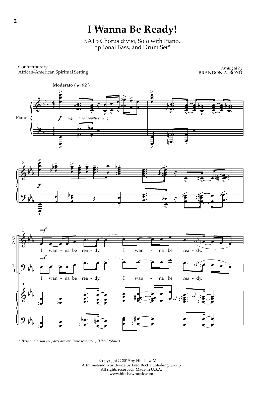 Produktbild zu: I Wanna Be Ready! (arr. Brandon A. Boyd)