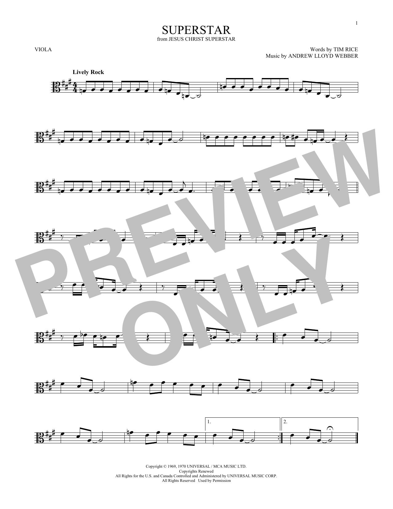 Product gallery: Page 1 of 1 Superstar (from Jesus Christ Superstar), Andrew Lloyd Webber