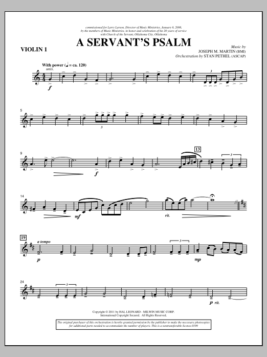 Product picture to: A Servant's Psalm - Violin 1