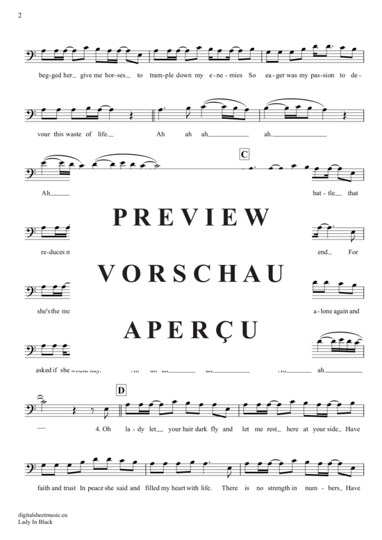 Produktgalerie: Seite 3 von 4 Lady in black , Uriah Heep, (Violon-Cello)