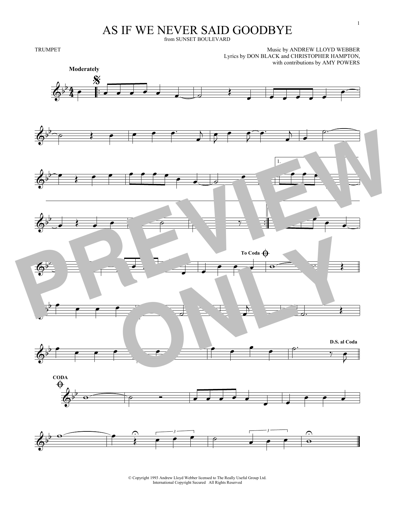 Produktgalerie: Seite 1 von 1 As If We Never Said Goodbye (from Sunset Boulevard), Andrew Lloyd Webber, Trompete