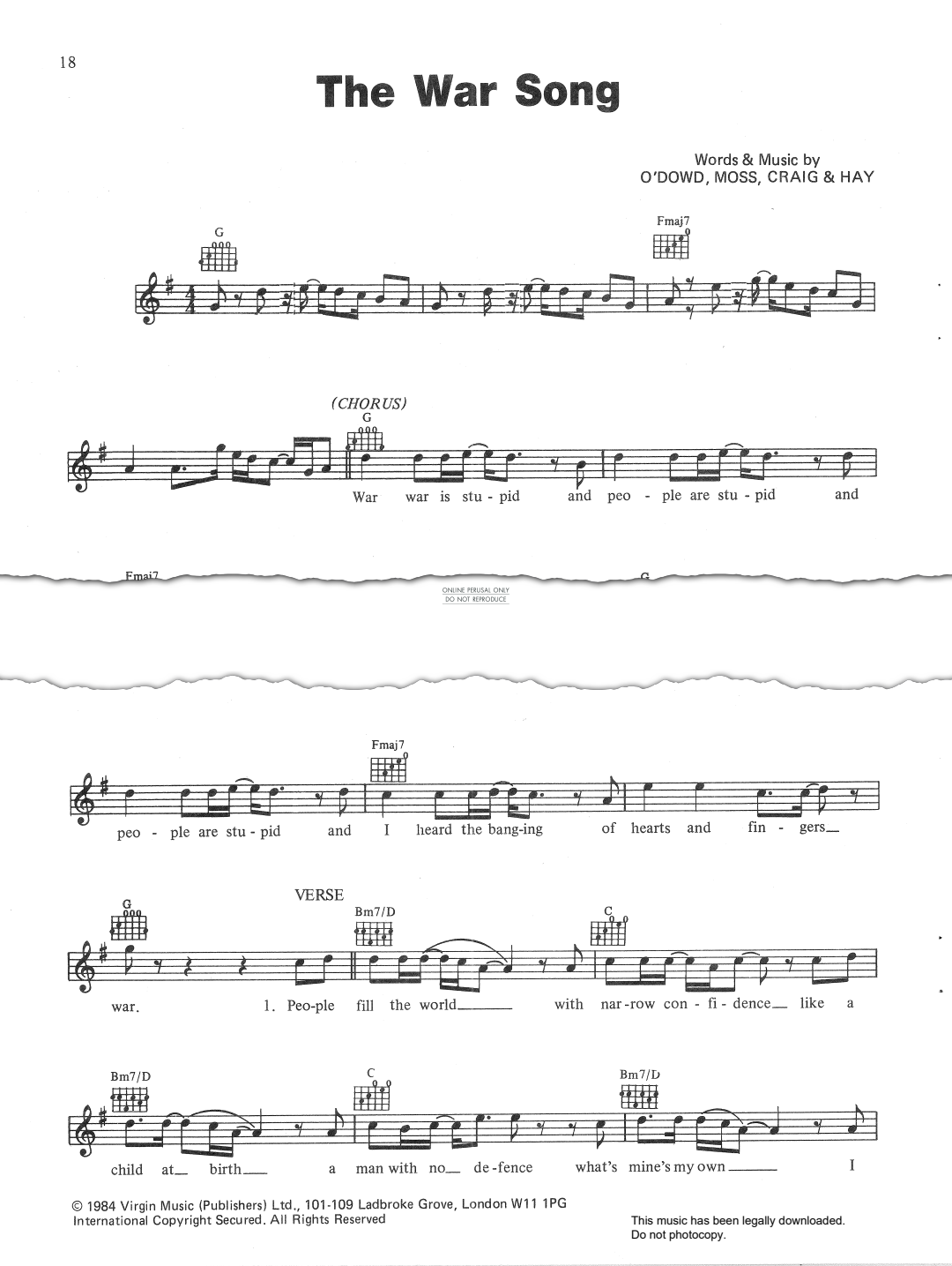 gallery: The War Song, Culture Club, Gesang, Gitarre