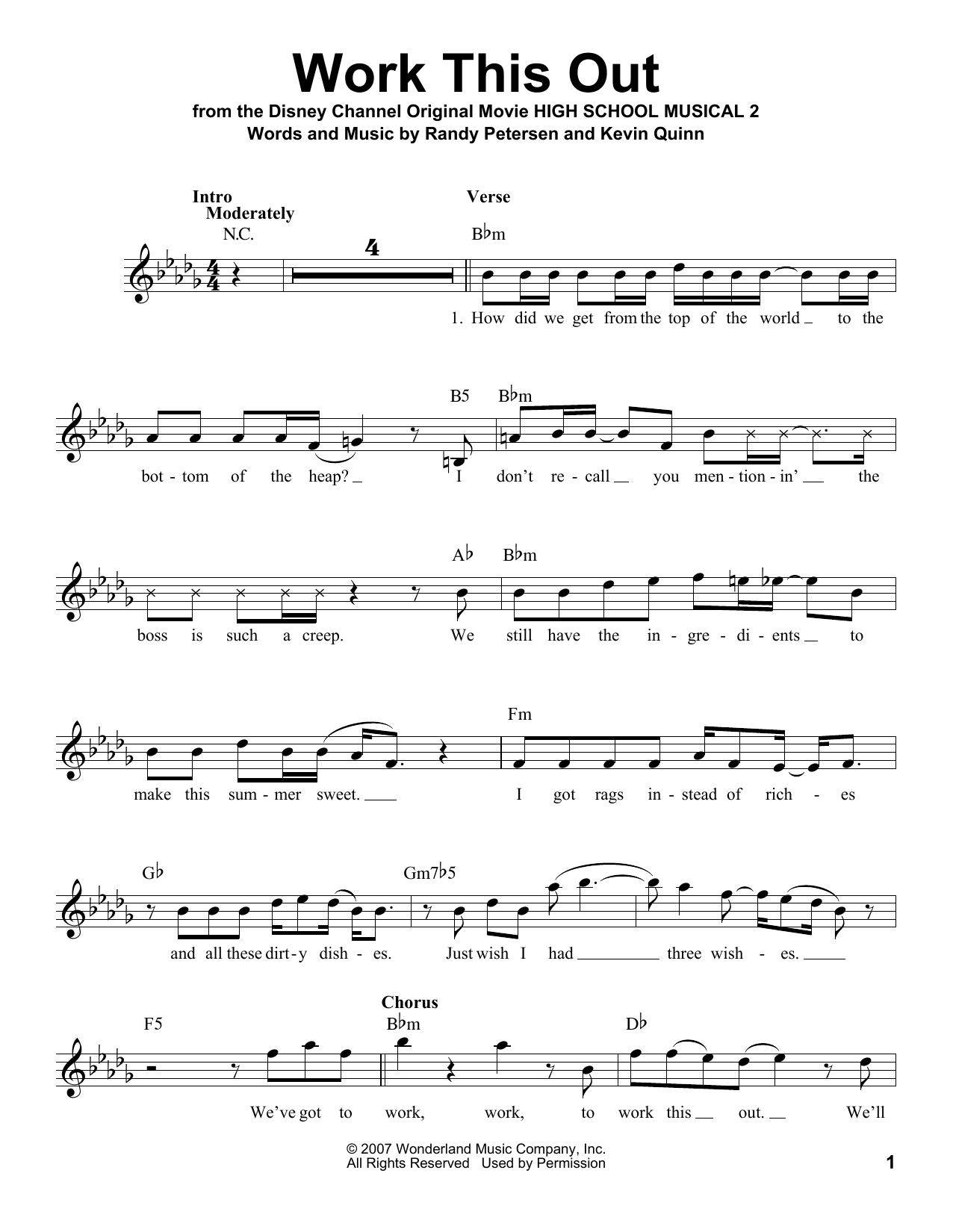 Product picture to: Work This Out (from High School Musical 2)