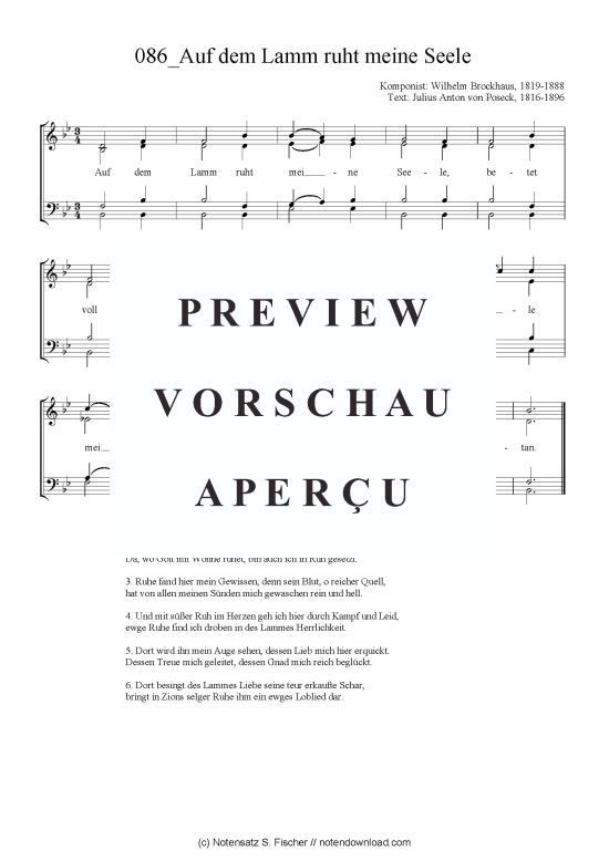 Product picture to: Auf dem Lamm ruht meine Seele Wilhelm Brockhaus, 1819-1888 / Julius Anton von Poseck, 1816-1896
