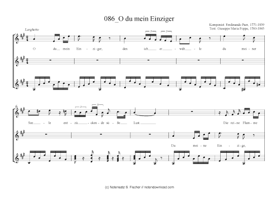 Produktbild zu: O du mein Einziger Ferdinando Paer, 1771-1839 / Giuseppe Maria Foppa, 1760-1845
