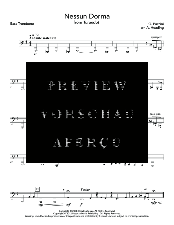Produktgalerie: Seite 11 von 11 Nessun Dorma, , (Blechbläser Quartett 3x Posaune und Tuba)