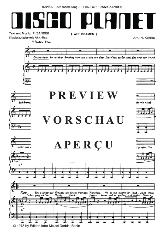 Produktgalerie: Seite 4 von 6 Disco Planet, Zander, 	Frank, Klavier und Gesang