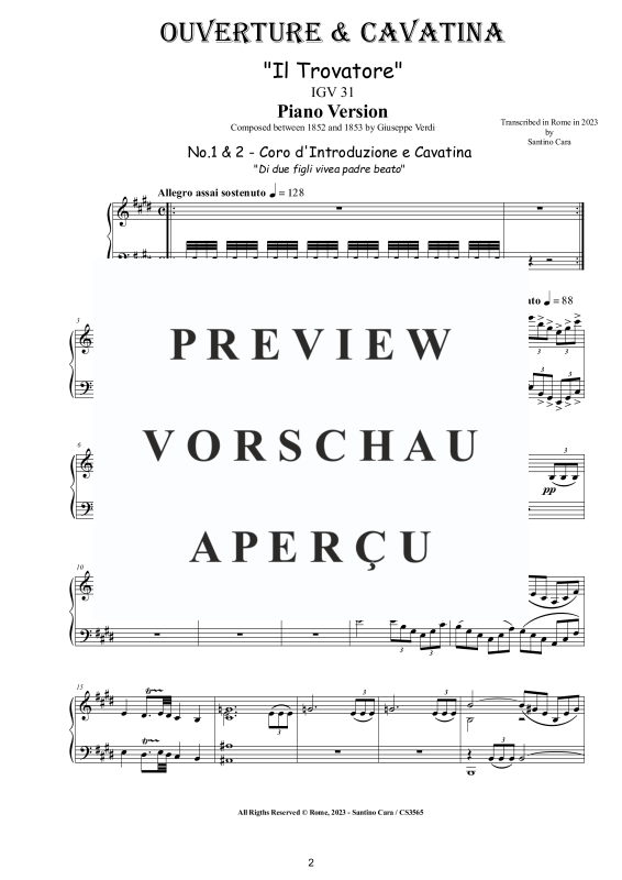 Produktgalerie: Seite 3 von 11 Ouverture e Cavatina (Il Trovatore) - Piano Version, , Klavier Solo