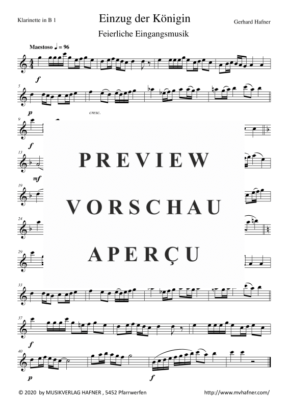 Product gallery: Page 10 of 11 Einzug der Königin, , (Clarinet Quartet)