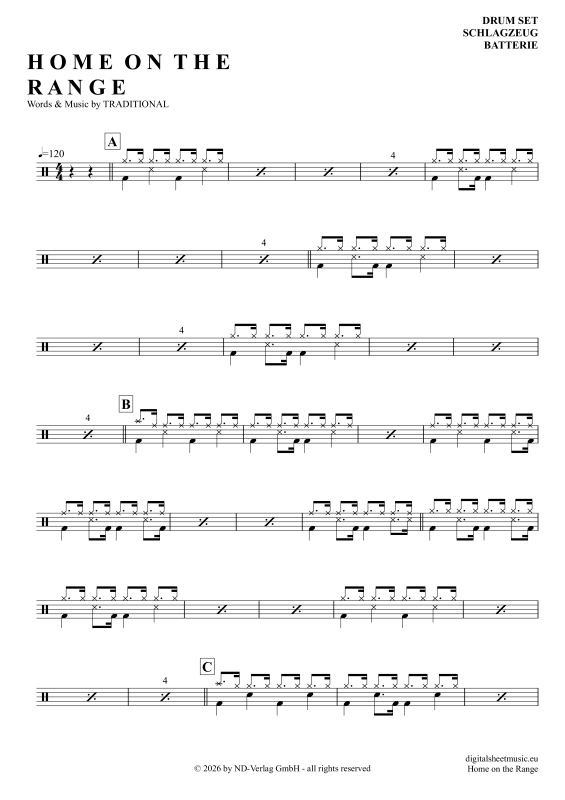 Product picture to: Home On The RangeAmerican Folk Song