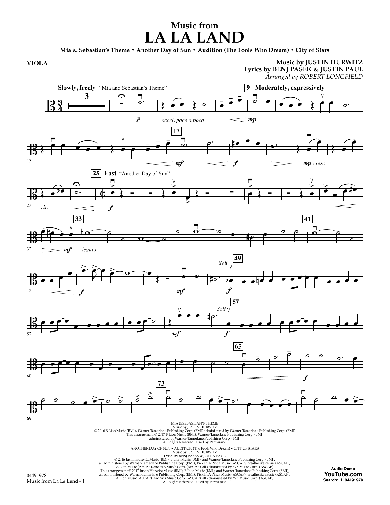 Product picture to: Music from La La Land - Viola