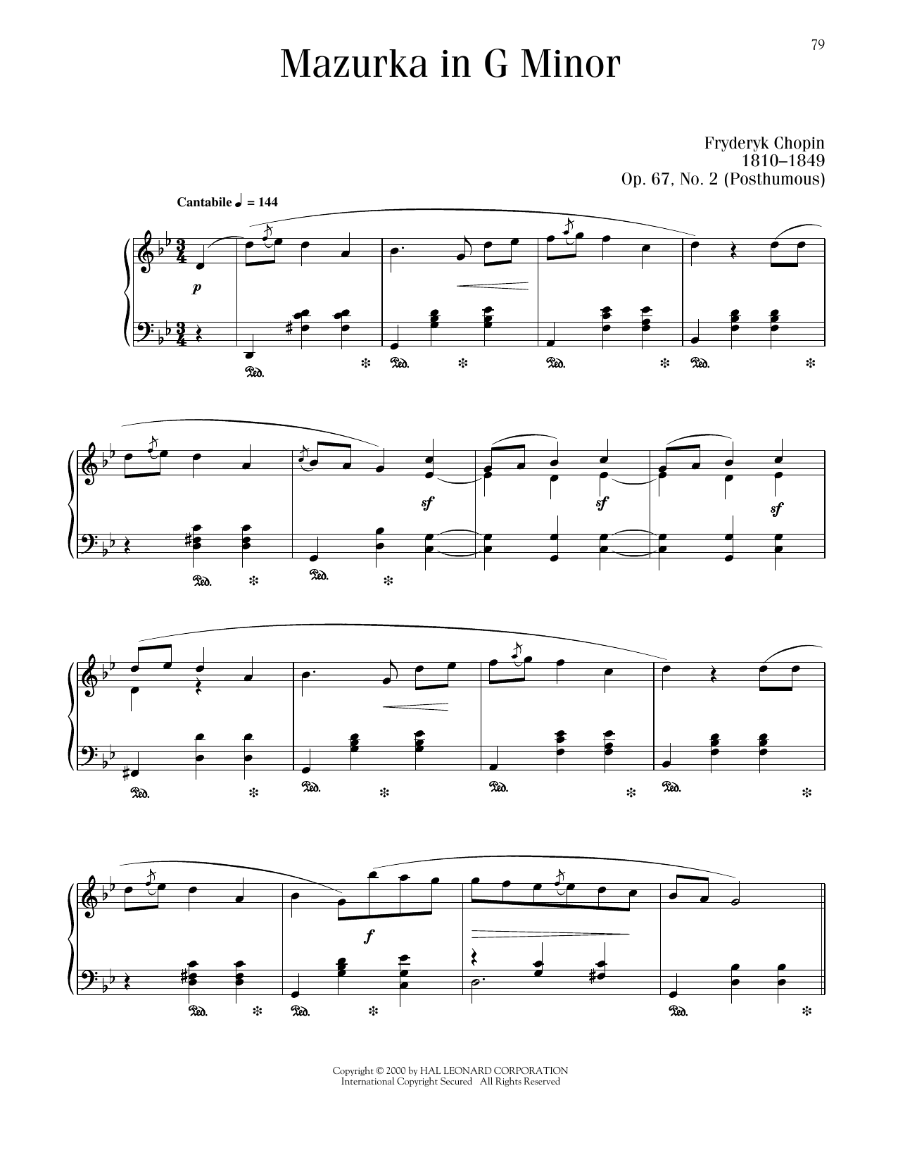 Product picture to: Mazurka, Op. 67, No. 2