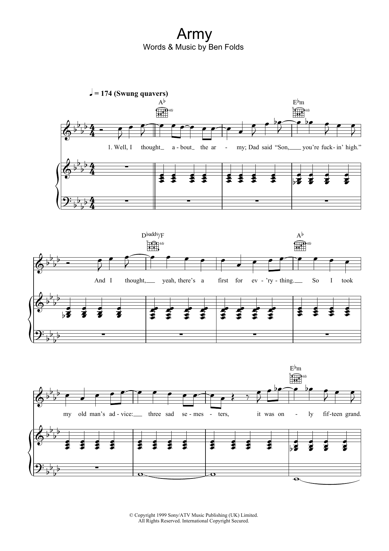 Produktgalerie: Seite 1 von 1 Army, Ben Folds Five, Gesang, Gitarre, Klavier