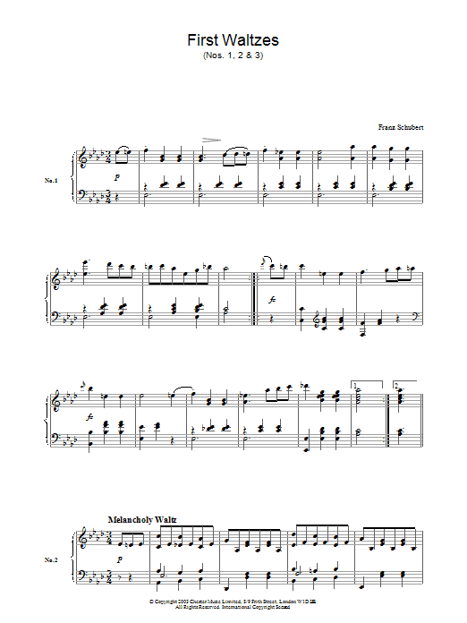 Product gallery: Page 1 of 1 First Waltzes, Franz Schubert