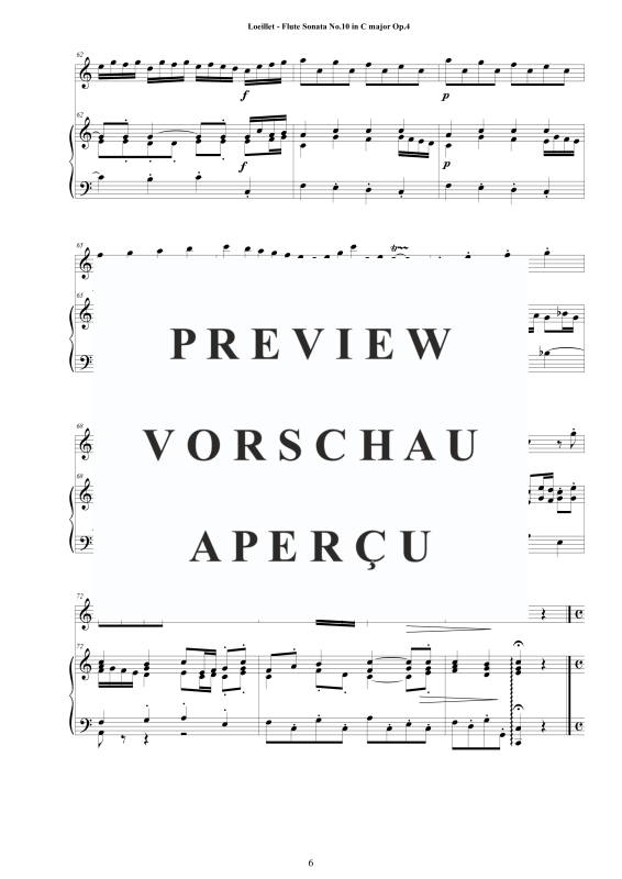Produktgalerie: Seite 7 von 11 Flute Sonata No.10 in C major Op.4, , Zwei Flöten und Cembalo