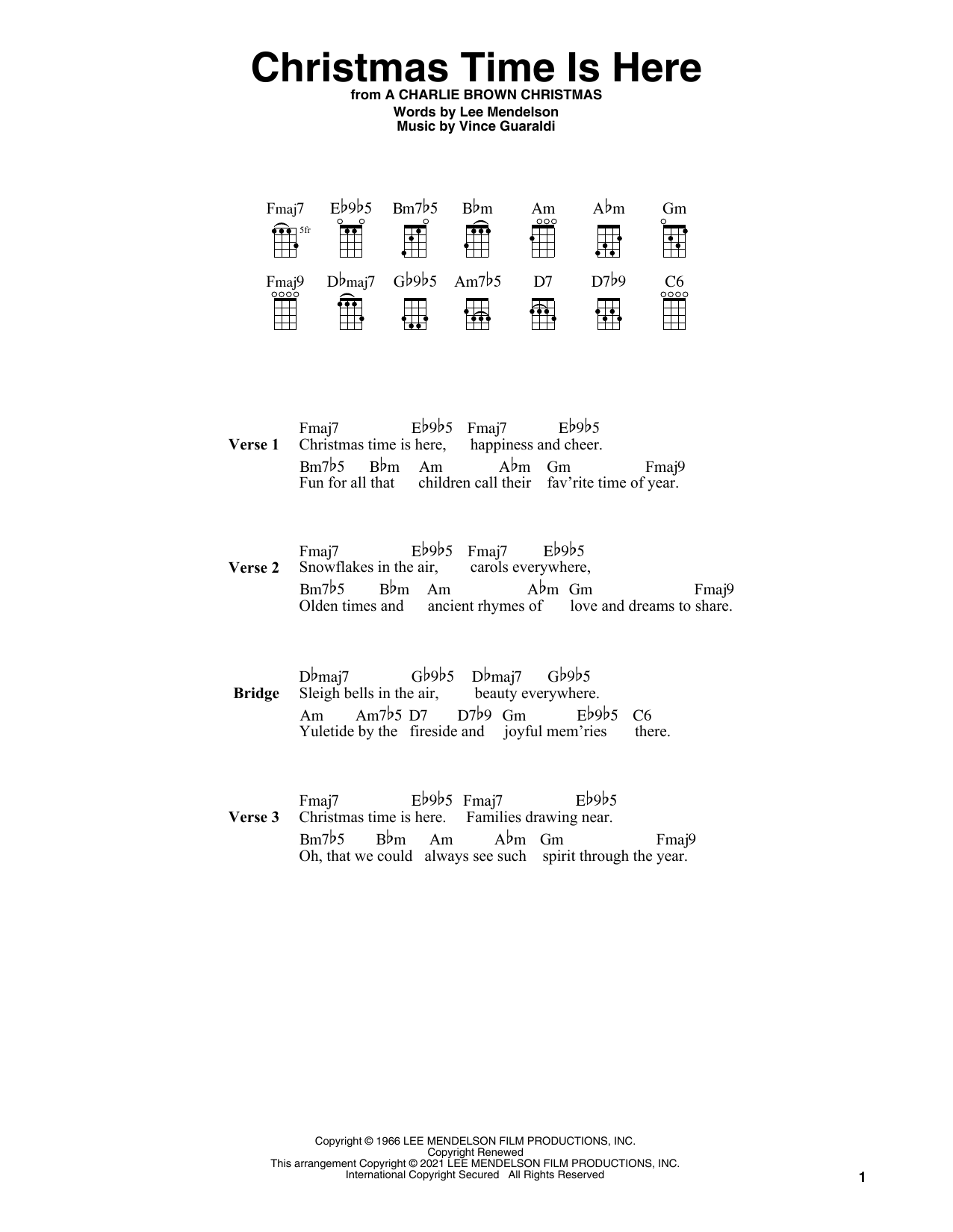 Product gallery: Page 1 of 1 Christmas Time Is Here (arr. Fred Sokolow), Vince Guaraldi