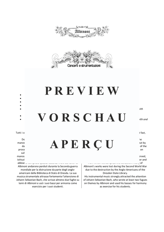 Product gallery: Page 3 of 11 The Albinoni“s Oboe - 8 Concertos Op.7/9, , Solo Oboe, String Ensemble, and Harpsichord (B.C.)