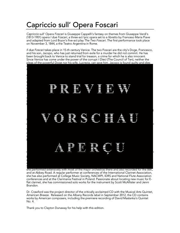 Product gallery: Page 4 of 11 Capriccio sull´ Opera Foscari, , (clarinet in E flat and piano)