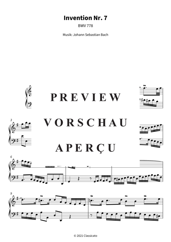 Produktgalerie: Seite 4 von 5 Invention Nr. 7 - BWV 778 , , Klavier Solo