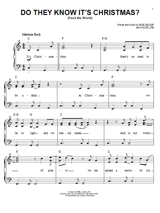 Produktgalerie: Seite 1 von 1 Do They Know It's Christmas?, Band Aid, Klavier