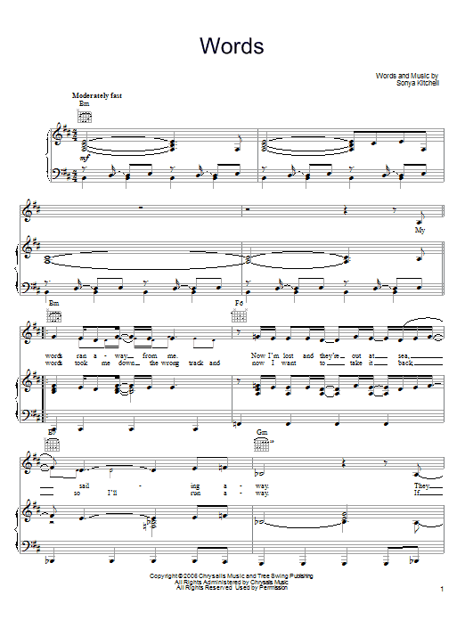 Produktgalerie: Seite 1 von 1 Words, Sonya Kitchell, Gesang, Gitarre, Klavier