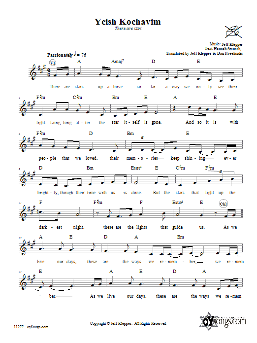 Product gallery: Page 1 of 1 Yeish Kochavim (There Are Stars), Jeff Klepper