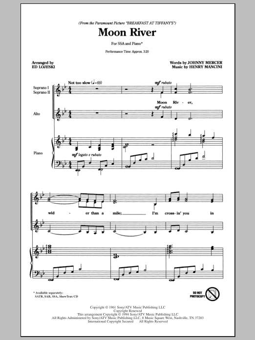Produktgalerie: Seite 1 von 1 Moon River, Ed Lojeski, Chor